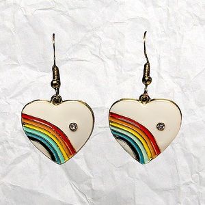 Rainbow heart earrings